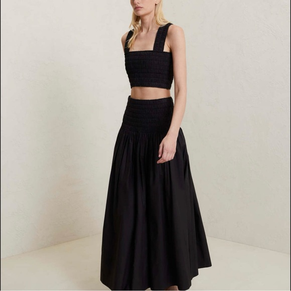 NWOT A.L.C. Cielo Smocked Racerback Cropped Tank Top in Black Size 4 - Picture 4 of 15